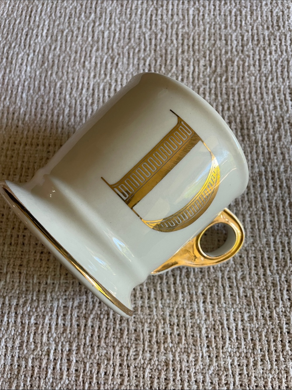 White Demitasse Cup with Gold Gilding